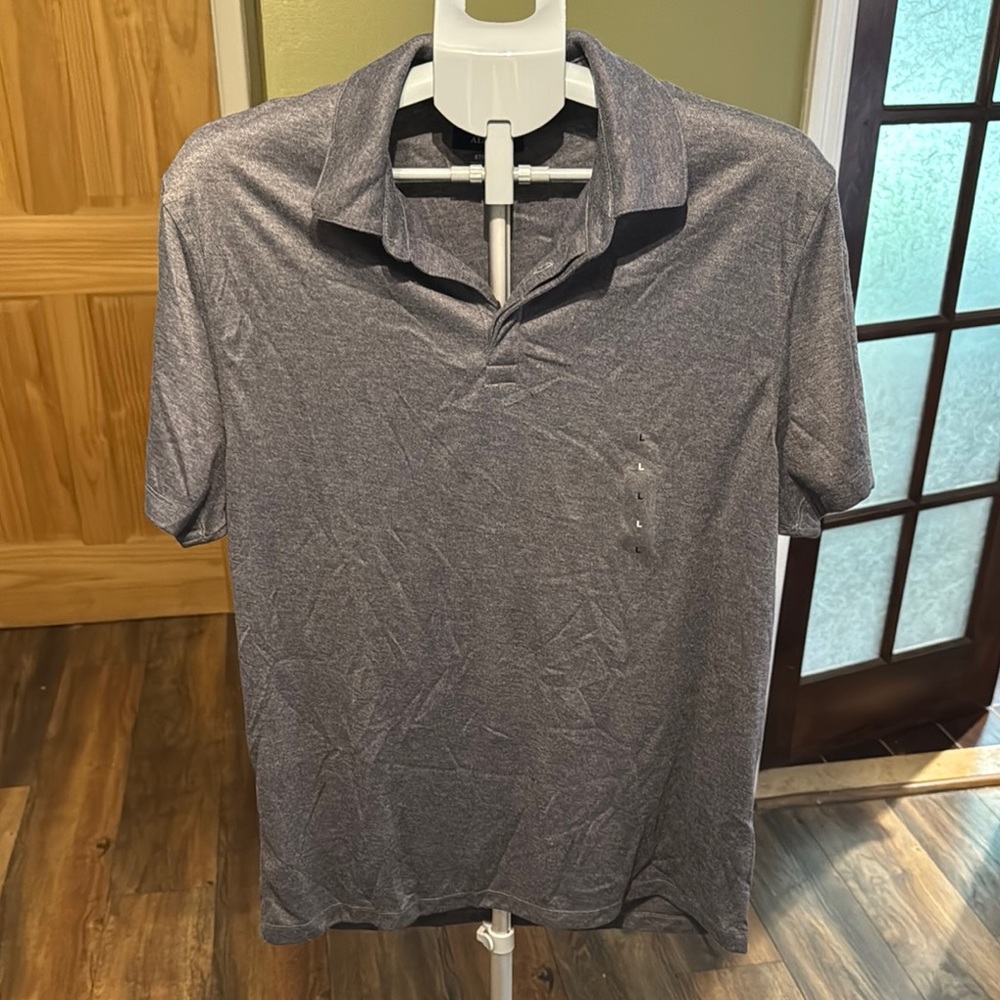 Alfani Gray Polo Shirt Soft Knit Classic